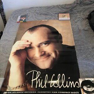 phil collins 1989 promo poster - genesis foxtrot progressive rock drums hits